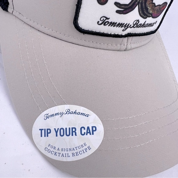 TOMMY BAHAMA CAP/HAT, LOBSTER LOGO, BLACK COOL MESH,ADJUT STRAP, COCKTAIL RECIPE - Picture 6 of 13